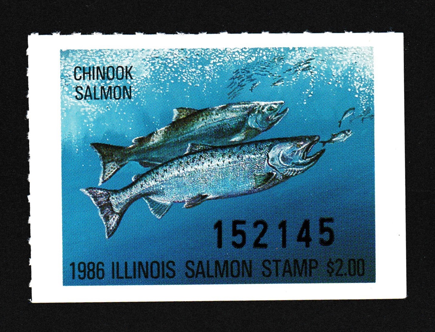 IL salmon S11 $2.00 MNH VF, 1986, 4mm SN P