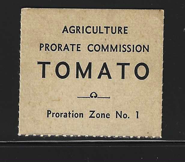 CA tomato TM 10 MNH VF, Proration Zone No. 1