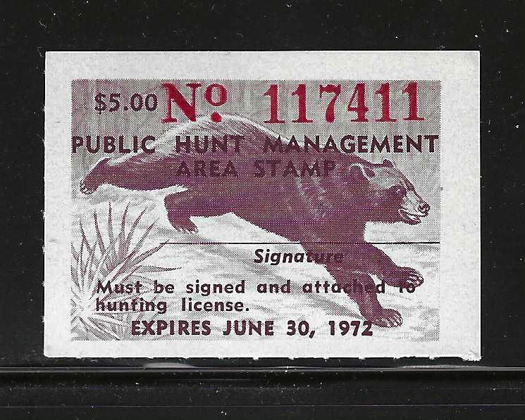 FL public hunting area FL-M8 1971 $5.00 MNH VF