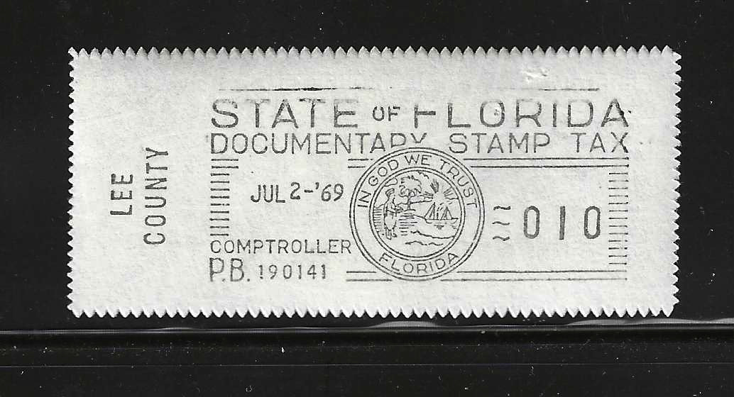 FL documentary meter DM1 10¢ w/ Lee County slug MNH VF
