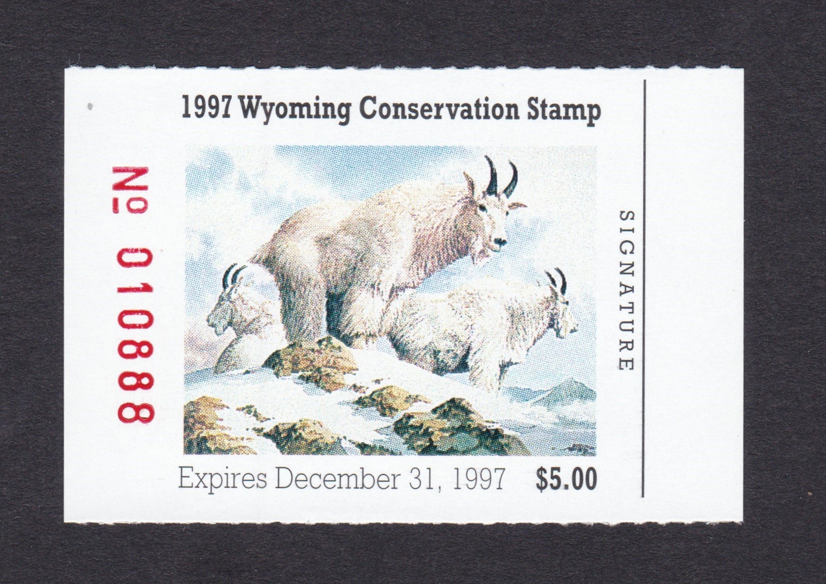 WY conservation CS14 $5 MNH VF, 1997 P
