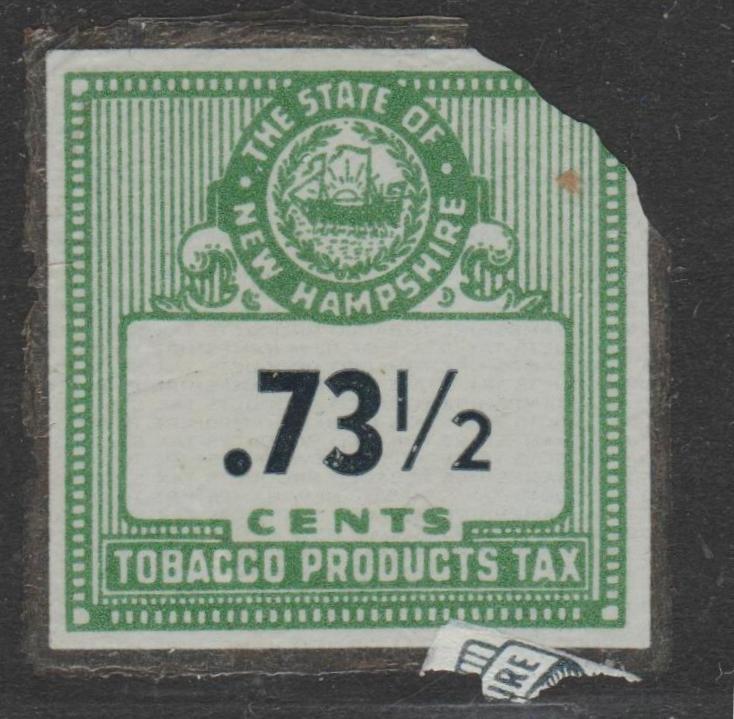 NH tobacco T134 .73-1/2c U F TR corner missing  P