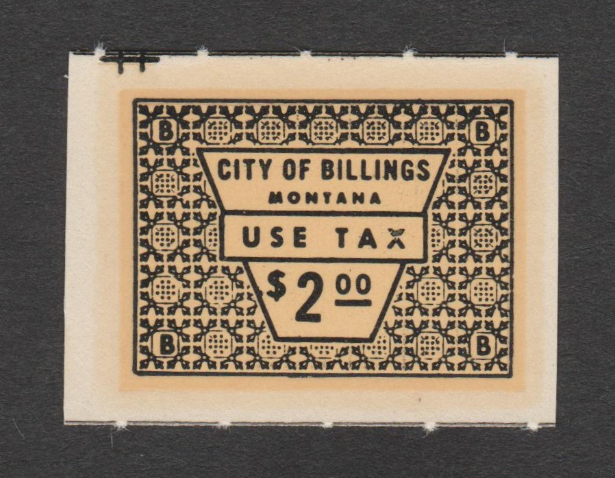 MT punchboard local $2 City of Billings MNH VF P