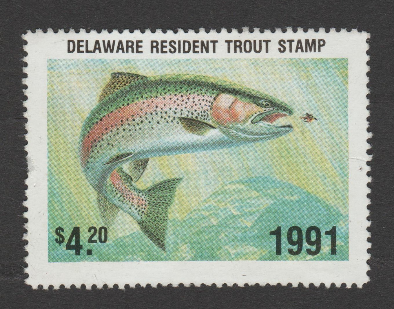 DE trout #64 $4.20 U VF 1991, short perfs at L P