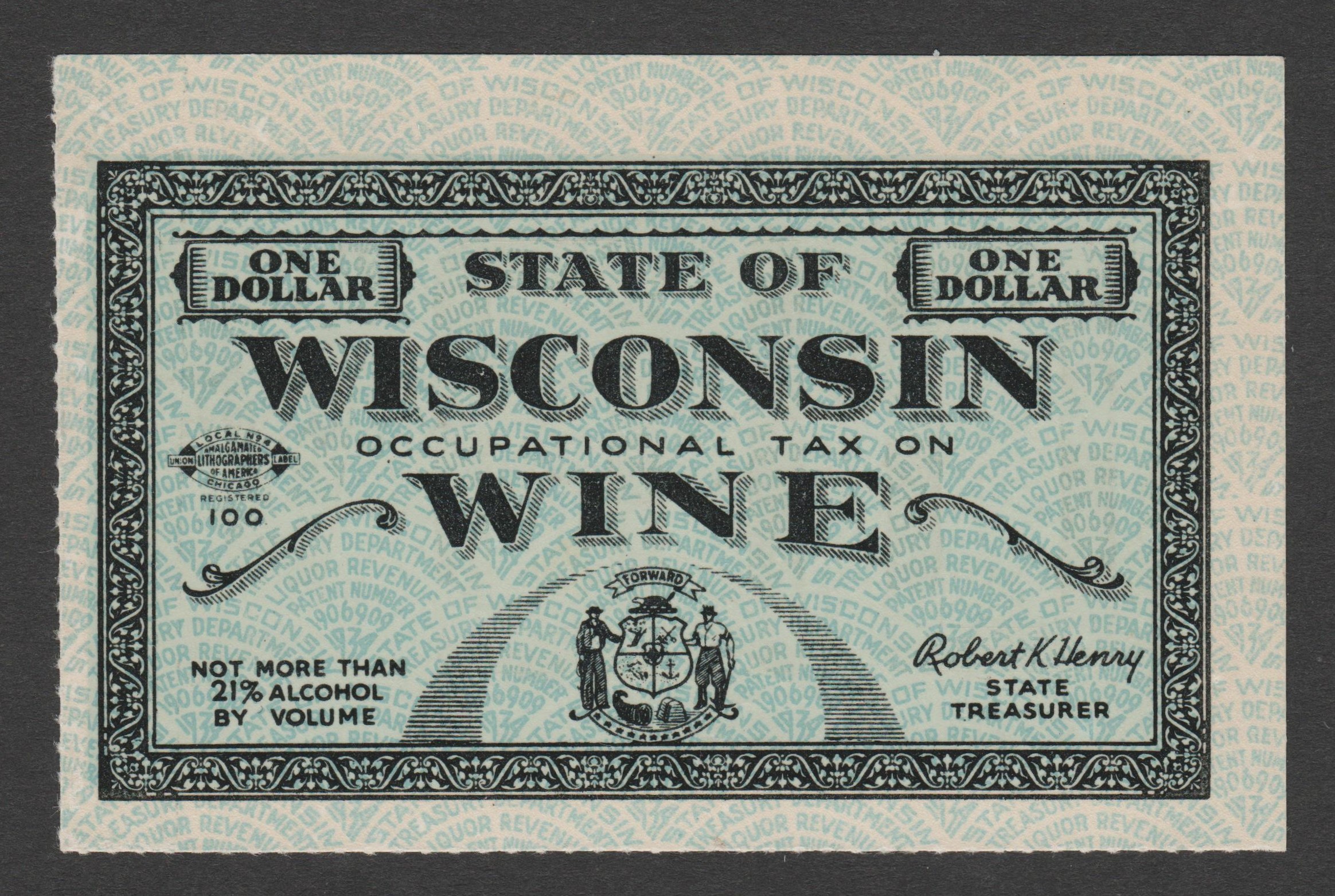 WI wine W15 $1 MNH XF P