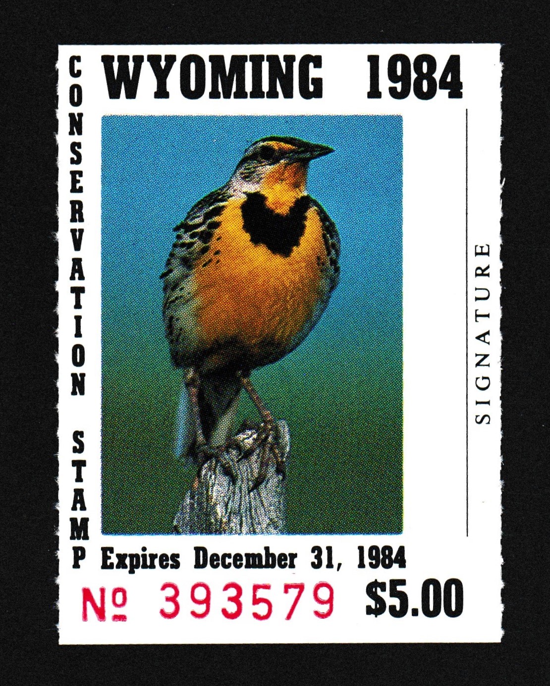 WY conservation CS1 $5 MNH VF, 1984 P