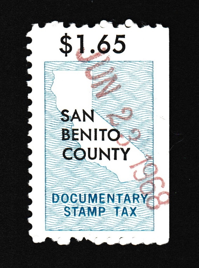 CA local documentary San Benito County $1.65 U VF, se at R, rare P