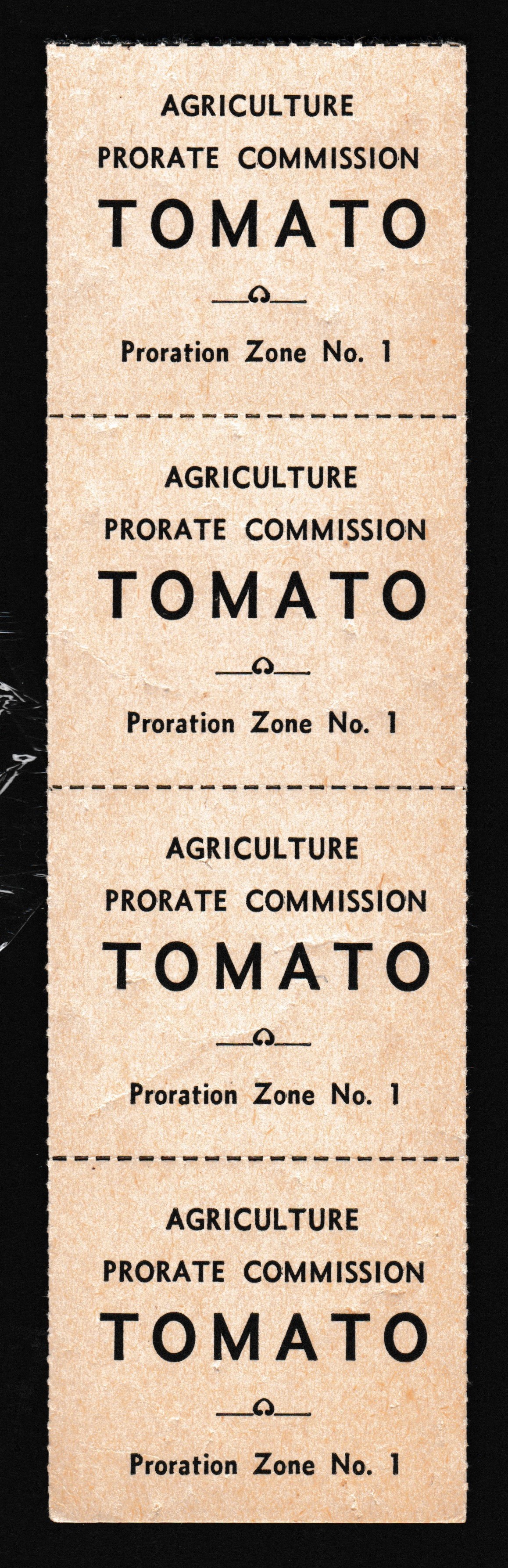 CA tomatoes TM8 MNGAI VF, vert. Strip of 4 WP