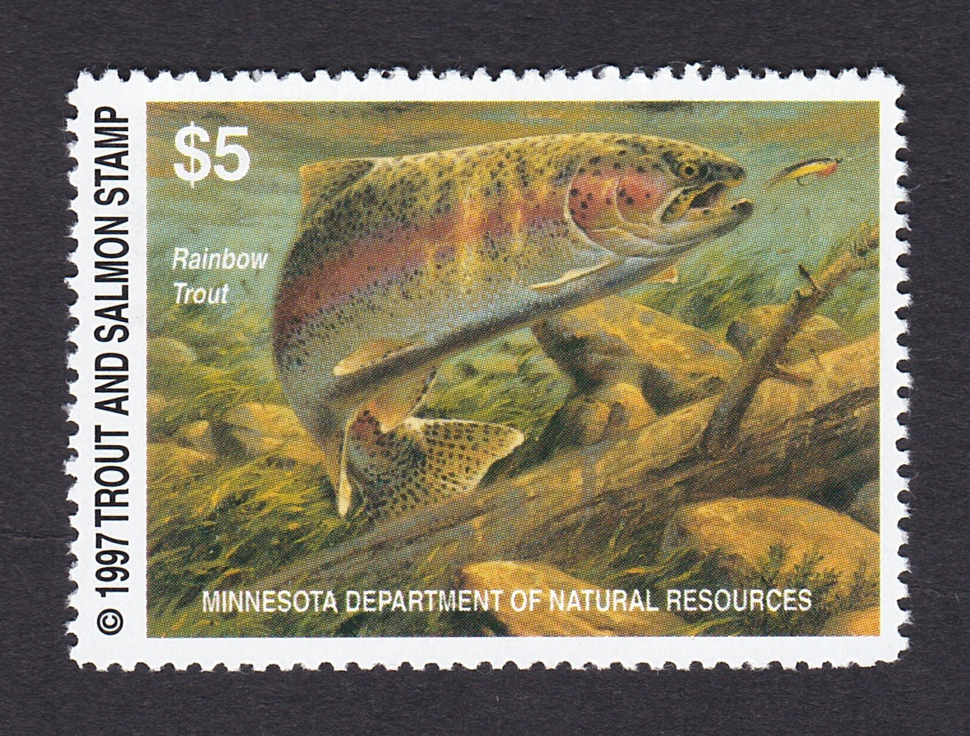 MN trout & salmon T&S12 $5 MNH XF, 1997 P