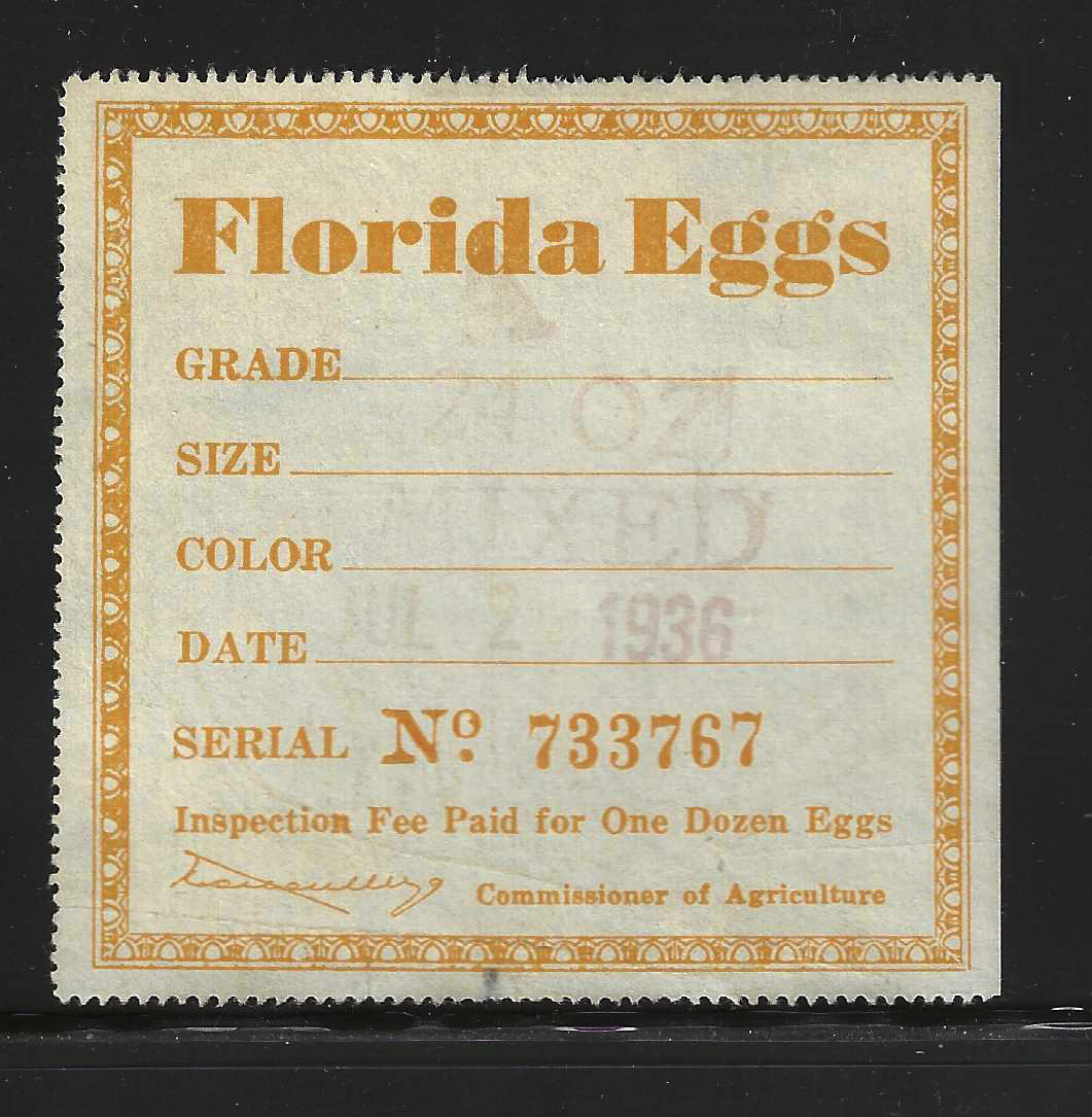 FL egg carton E1 U VF, w/ no suffix letter