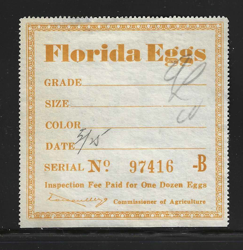 FL egg carton E1 U VF, w/ "B" suffix letter