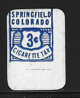 CO cigarette Springfield 3¢ U F-VF