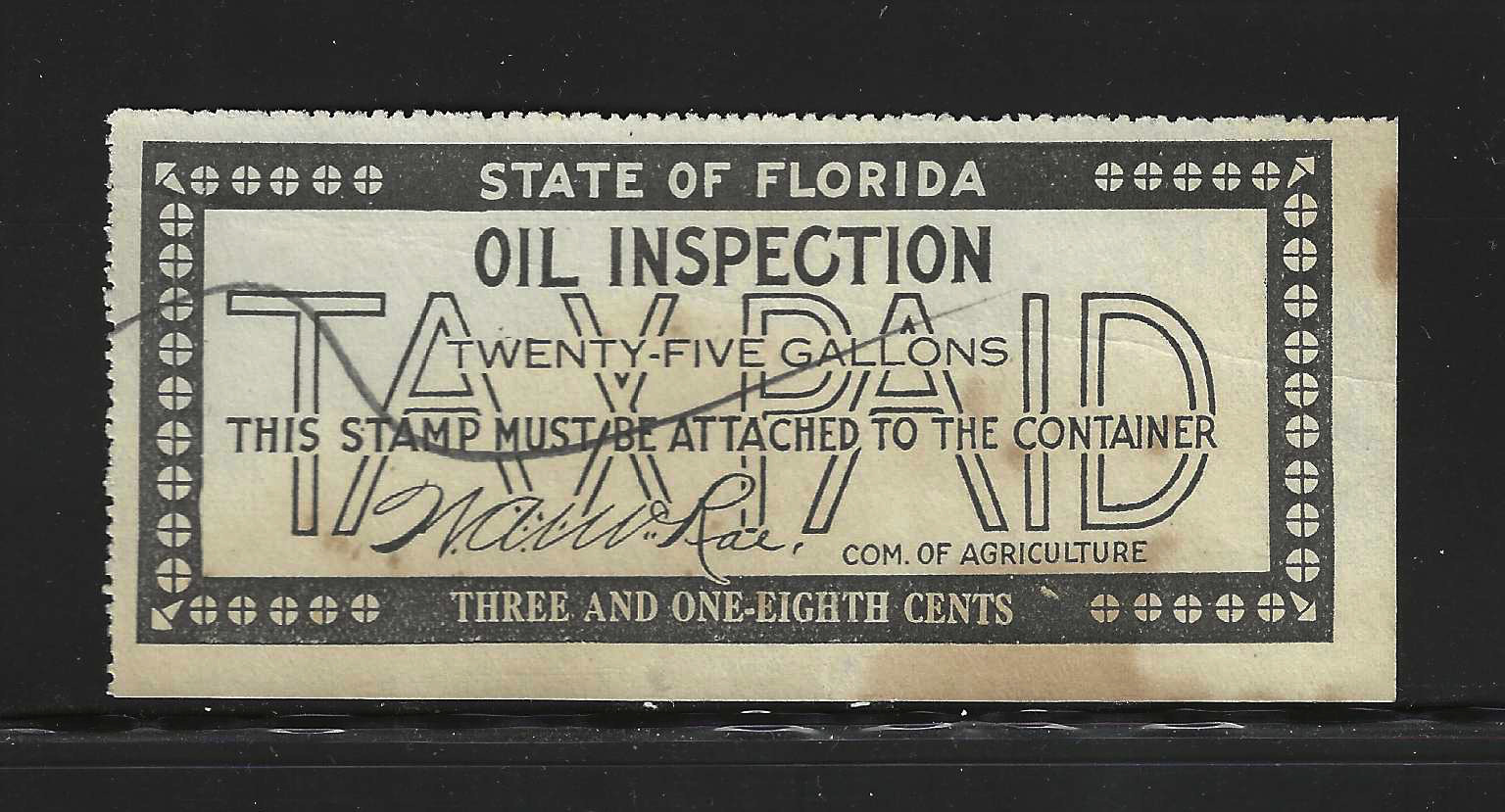 FL oil inspectionO2 3-1/8¢ U VF