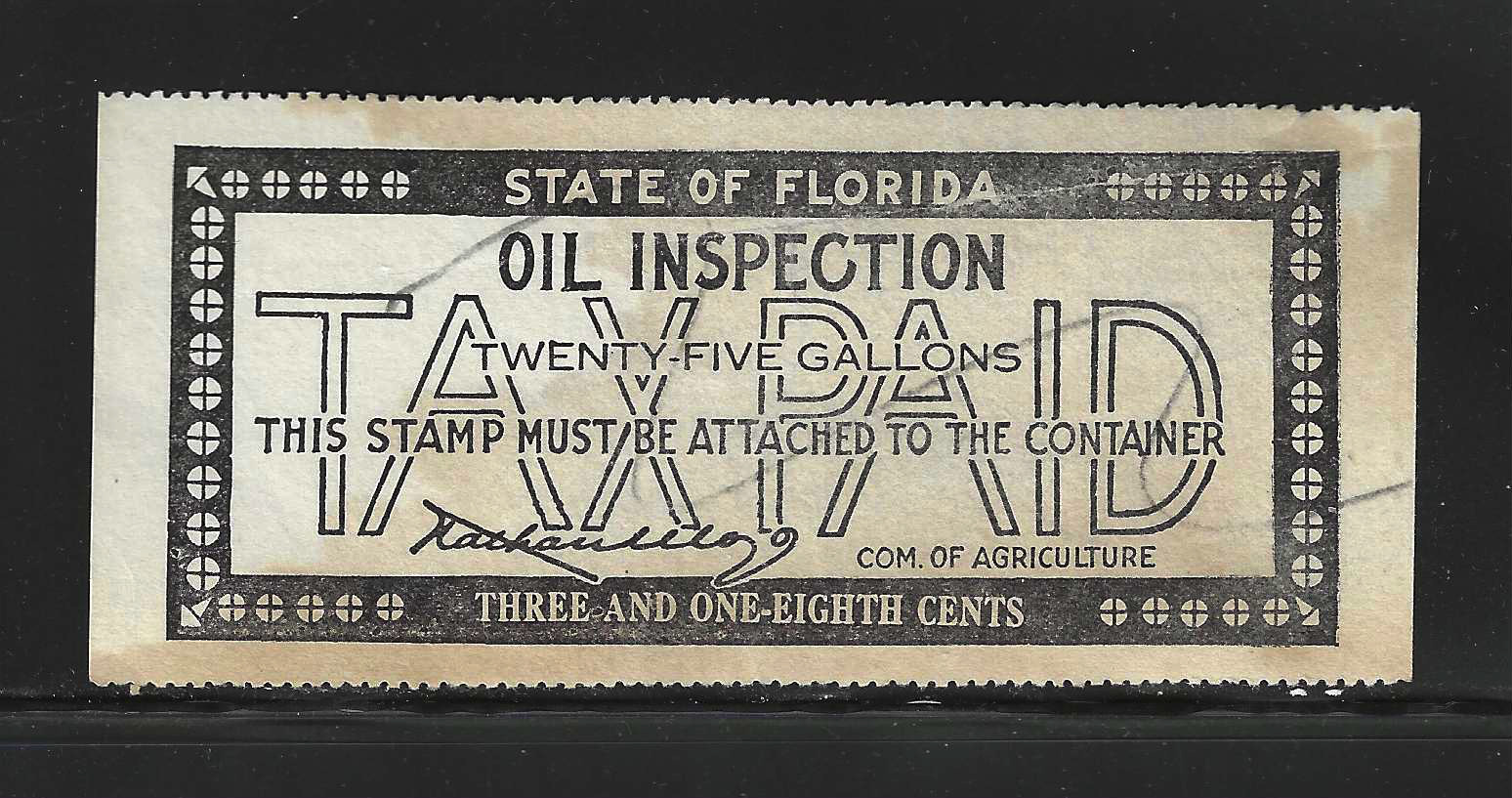 FL oil inspection O6 3-1/8¢ U VF, w/ light staining