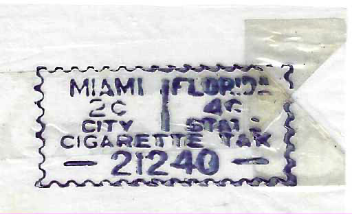 Fl cigarette meter CLM2mi 2¢/4¢ Miami/State P.B. # 21240 U VF