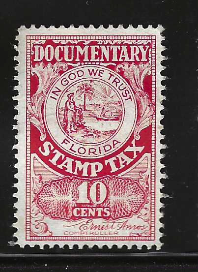 FL documentary stamp tax D1 10 ¢ U VF