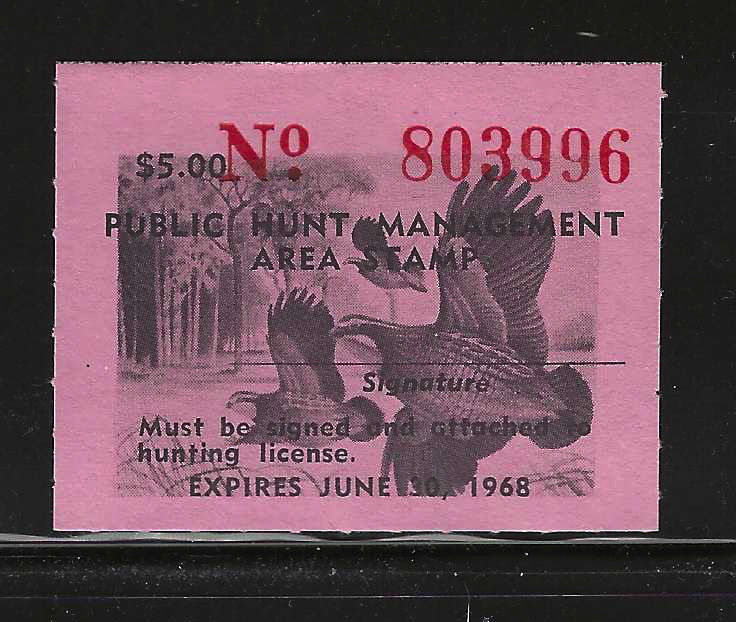 FL public hunting area FL-M4 1967 $5.00 MNH VF