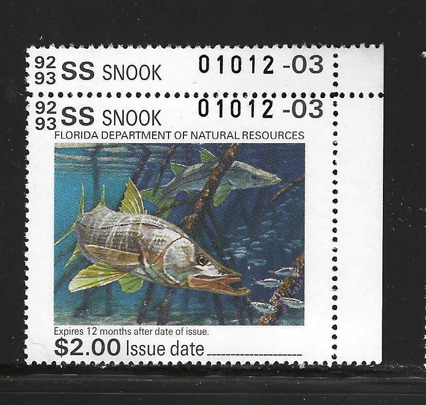 FL snook FL-SK4 1992 $2.00 MNH VF