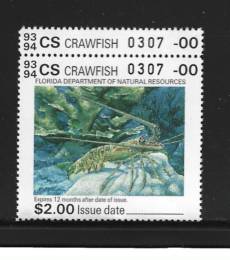 FL crawfish FL-CF5 1993 $2.00 MNH VF