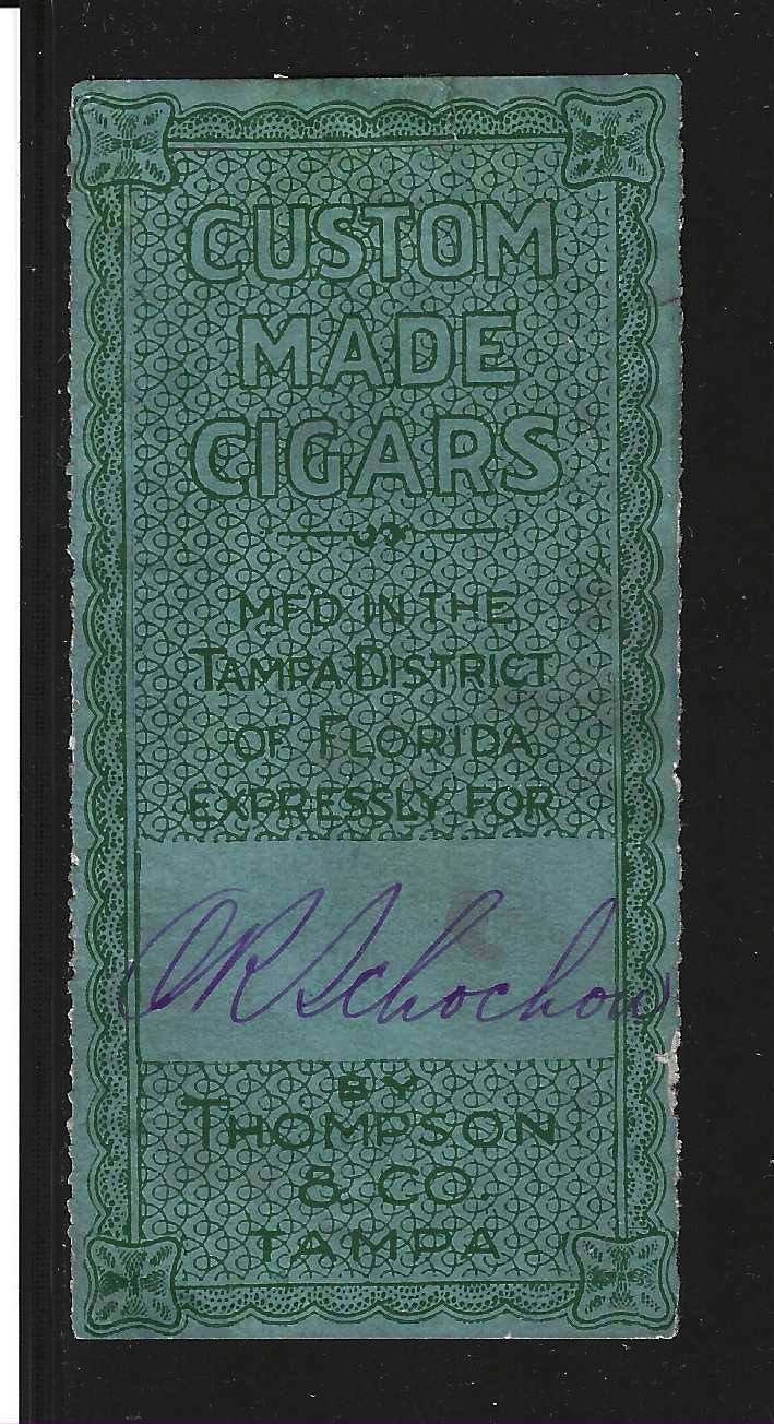 FL custom cigar label by Thompson & Co Tampa