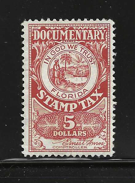 FL documentary stamp tax D7 $5 U VF