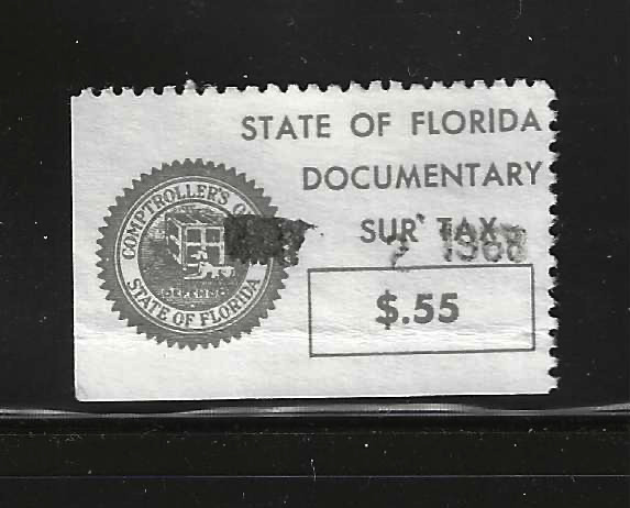 FL documentary sur tax D78 55¢ U VF, w/SE at B