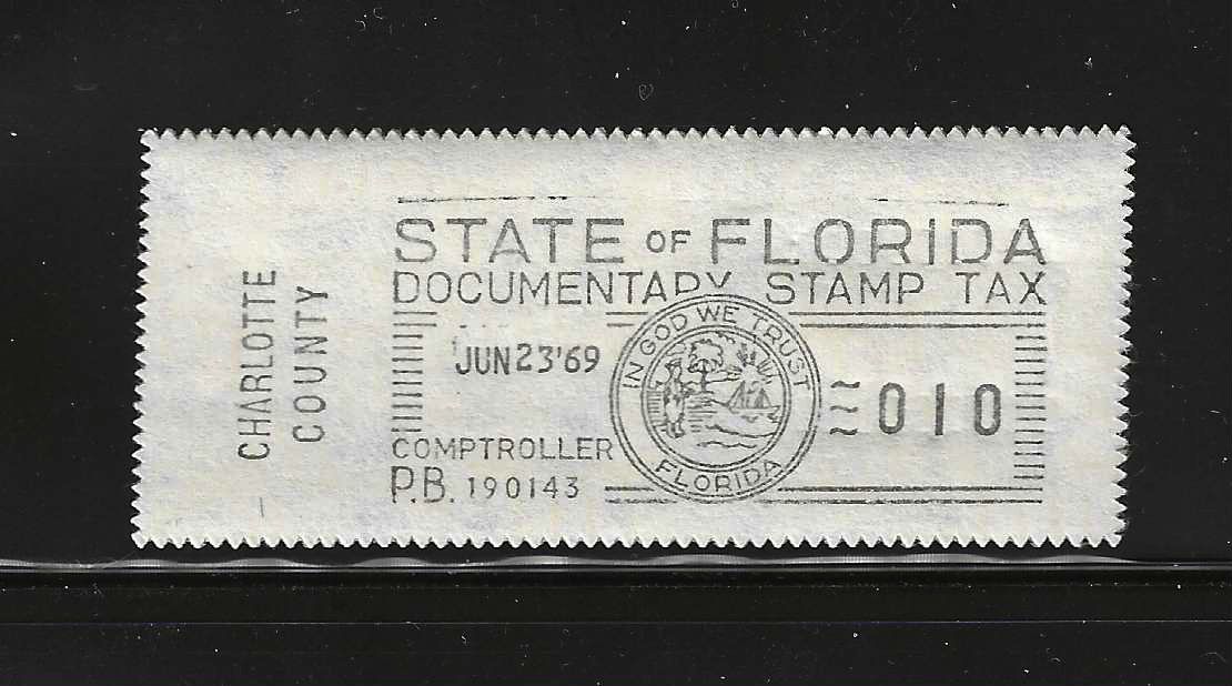 FL documentary meter DM1 10¢ w/ Charlotte County slug MNH VF