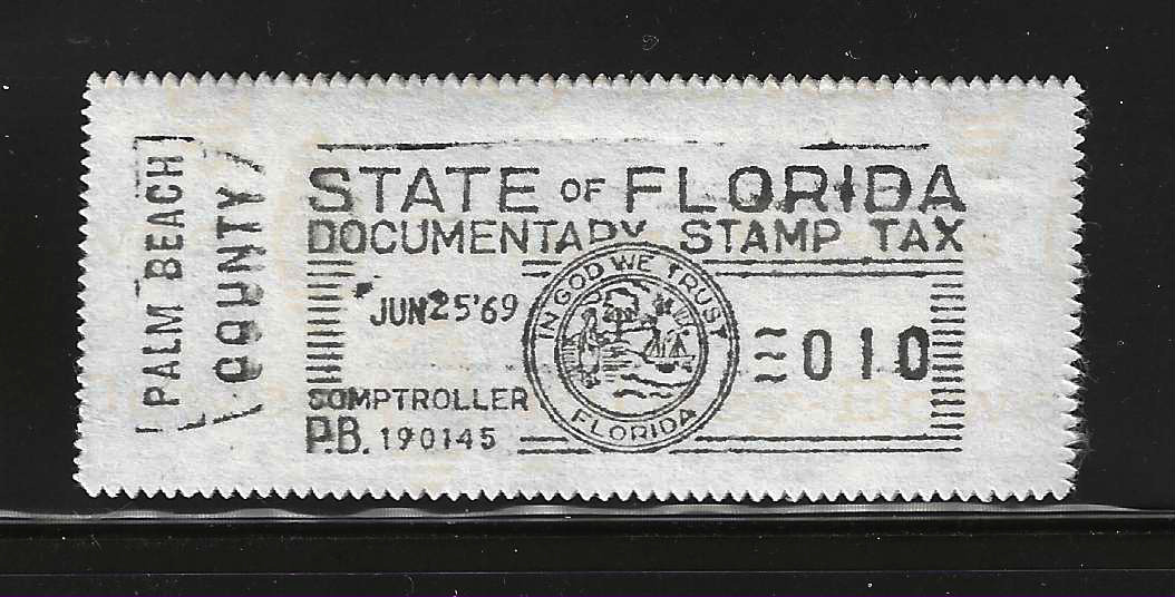 FL documentary meter DM1 10¢ w/ Palm Beach County slug MNH VF