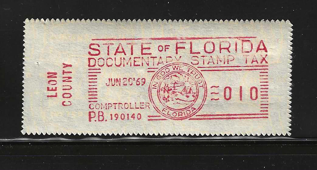 FL documentary meter DM2 10¢ w/Leon County slug MNH VF