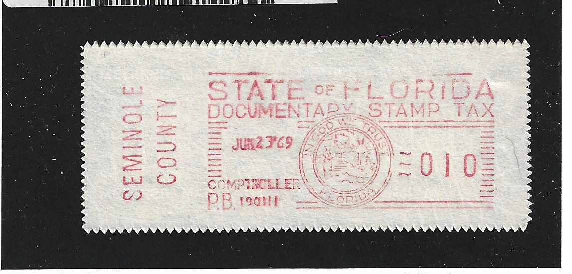 FL documentary meter DM2 10¢ w/Seminole County slug MNH VF