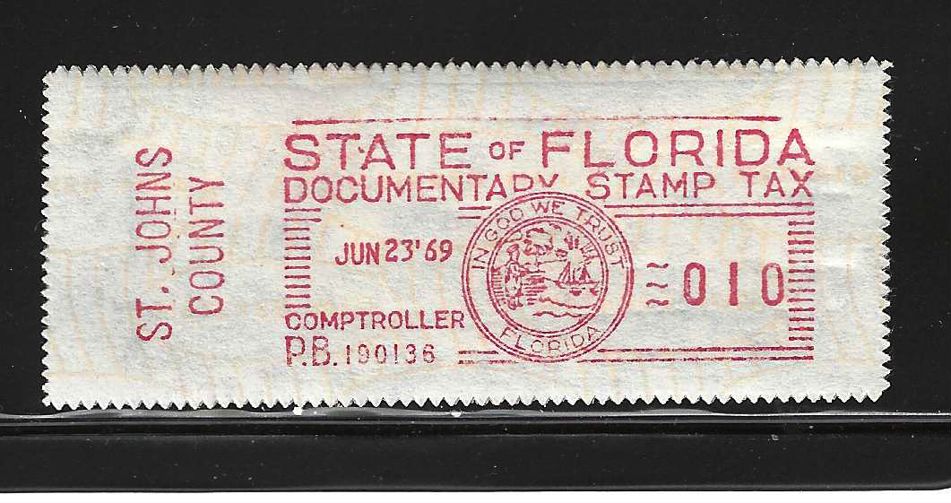FL documentary meter DM2 10¢ w/St. Johns County slug MNH VF