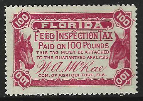 FL feed FE 10 100 lbs dk red MNH VF