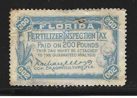 FL fertilizer FT17 200 lbs blue U VF w/slight staining