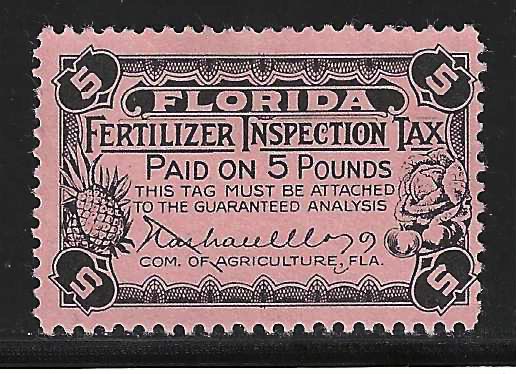 FL fertilizer FT25 5 lbs pink MNH F-VF