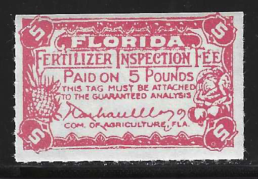 FL fertilizer FT48 5 lbs pink  MNH F-VF w/ SE at TB
