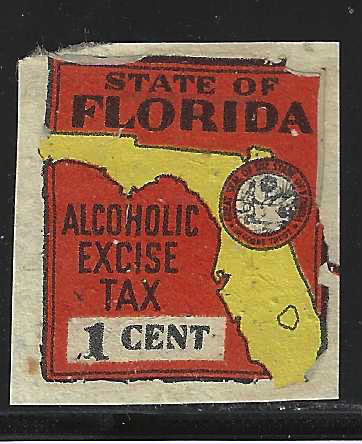 FL liquor L7 1¢ orange & yellow U VF w/ minor flts