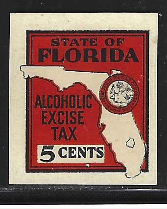 FL liquor L8 5¢ orange & white MNH VF