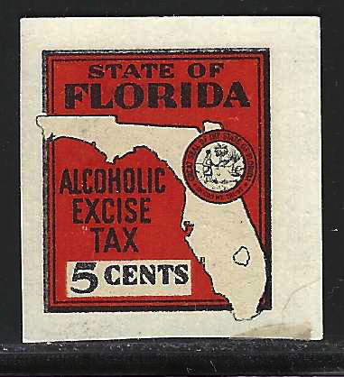FL liquor L8  5¢ orange & white MNH VF