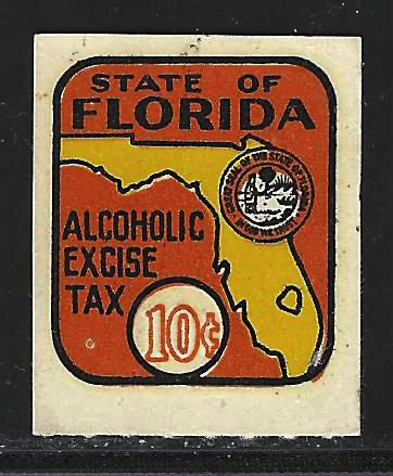 Fl liquor L12 10¢ orange in circle MLH VF