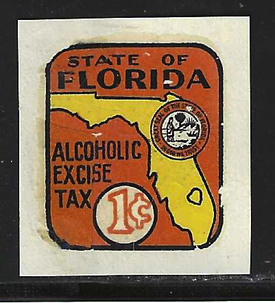 Fl liquor L9 1¢ orange in circle MNH VF