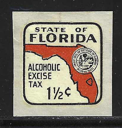 Fl liquor L24a 1-1/2¢ orange on white card MLH VF