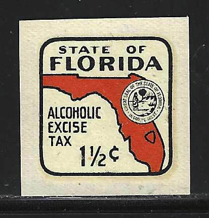 Fl liquor L24a 1-1/2¢ orange on white card MNH VF