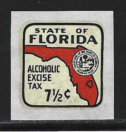 Fl liquor L26a 7-1/2¢ orange on unlisted white card MNH VF
