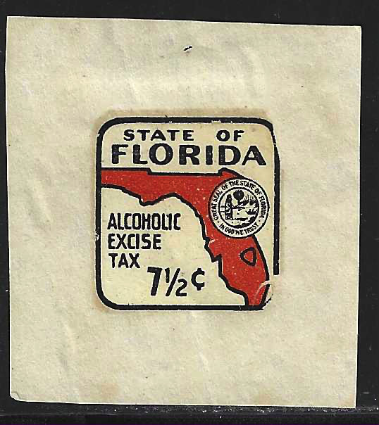 Fl liquor L26 7-1/2¢ orange U F-VF on paper