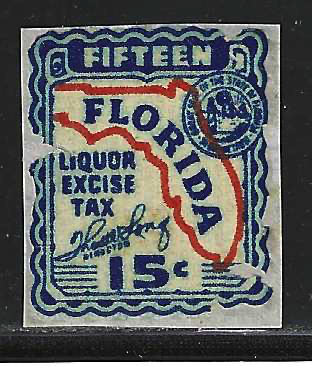 Fl liquor L42 15¢  blue & orange U F-VF