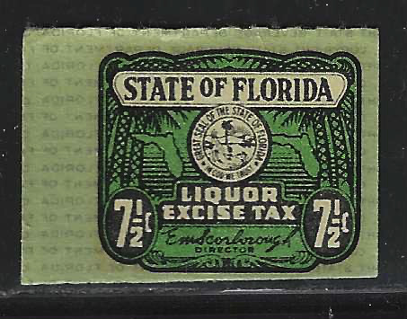 Fl liquor L53 7-1/2¢ green & white MNH VF