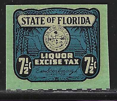 Fl liquor L58 7-1/2¢ blue & white MNH VF