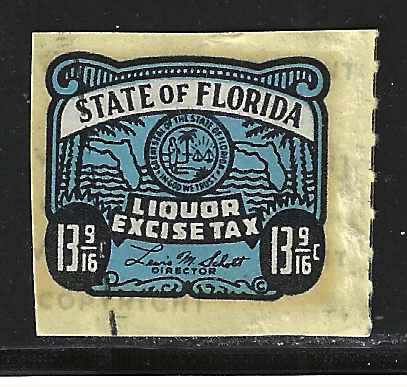 Fl liquor L88 13-9/16¢ blue & white MNH VF