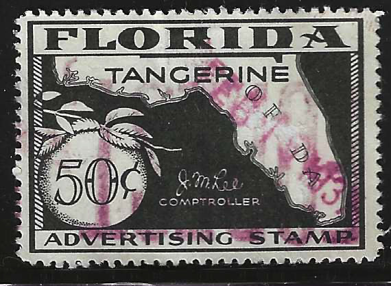 Fl tangerine TA8 50¢ black U VF 