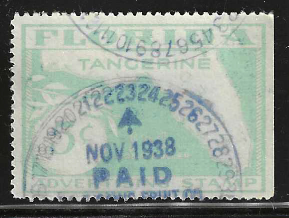Fl tangerine TA13 5¢ lt blue green U VF w/ SE at R